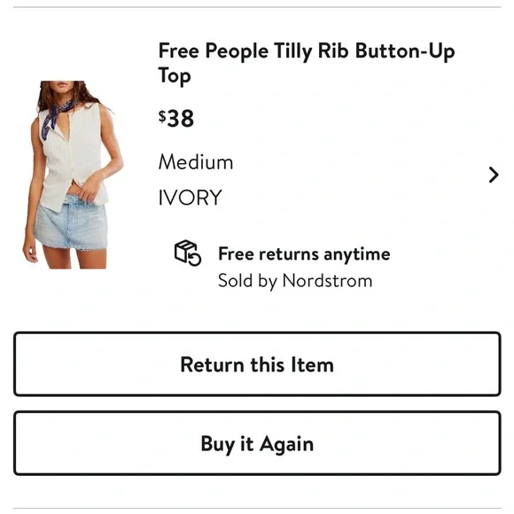 Free People Tilly Rib Button Up Top - Picture 4 of 4